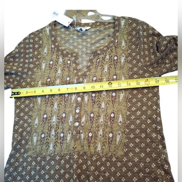 Lucky Brand NWT Boho Long Sleeve Blouse Top Olive Green Autumn MSRP $50 SOFT S - Picture 9 of 14